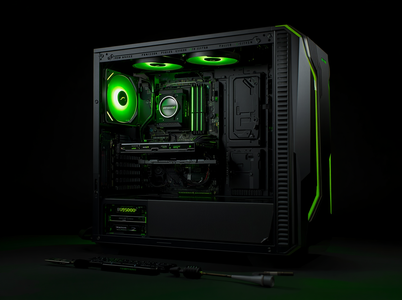 Home Custom gaming PC with RGB lighting being built and tested by a local computer repair technician in Madison TN