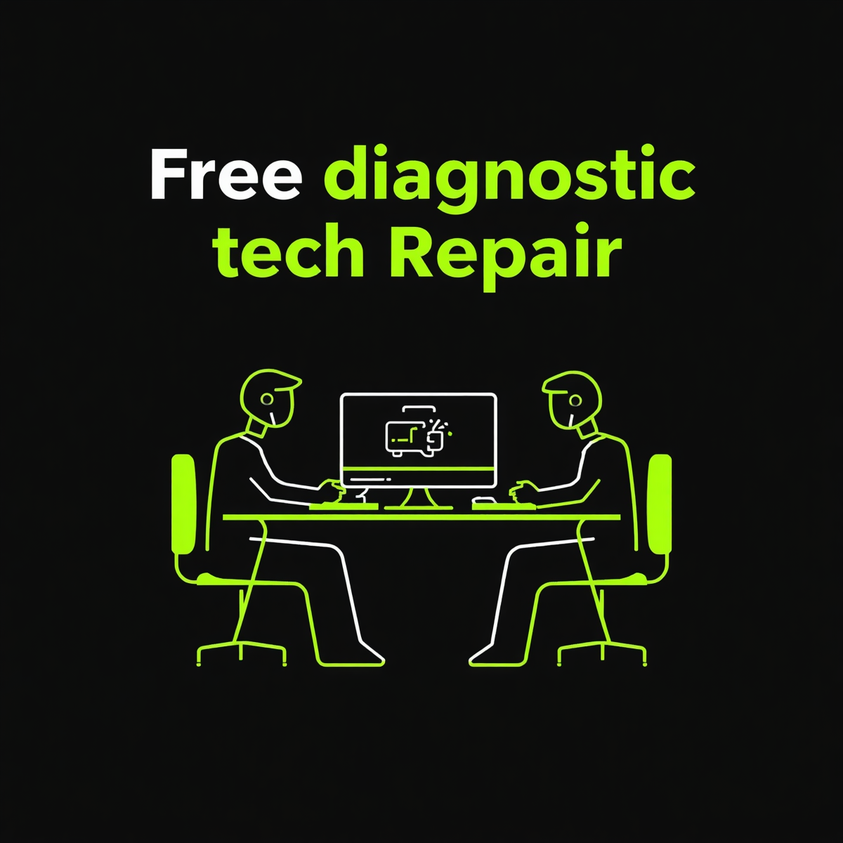 Technician performing free computer and phone diagnostics in Madison, TN