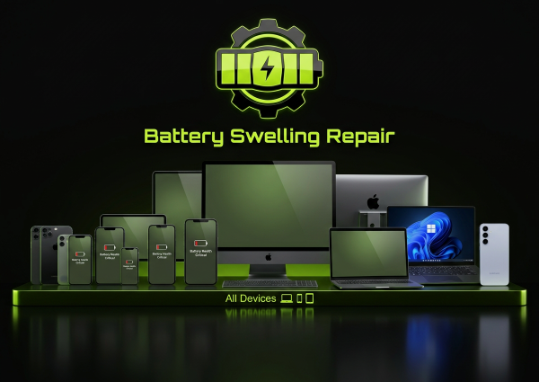 Swollen battery being safely removed from a smartphone by a technician in Madison, TN